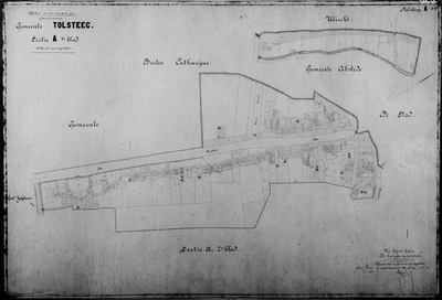 818102 Kadastrale kaart (minuutplan) van de gemeente Tolsteeg, Sectie A, eerste blad met de grenzen van het ...